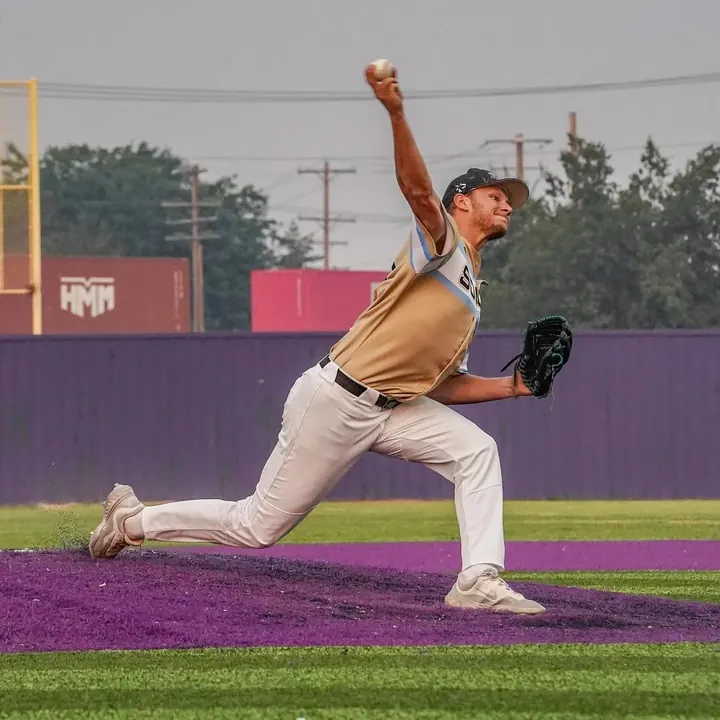 Collin releasing a pitch