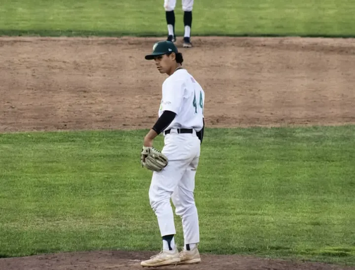 Lee standing on the mound